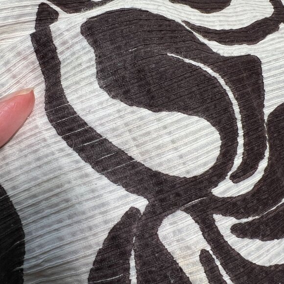 Max Mara Leaf Print Swing Dress Mini A-Line Retro Sleeveless Cotton Silk 4 Multi - Picture 10 of 11